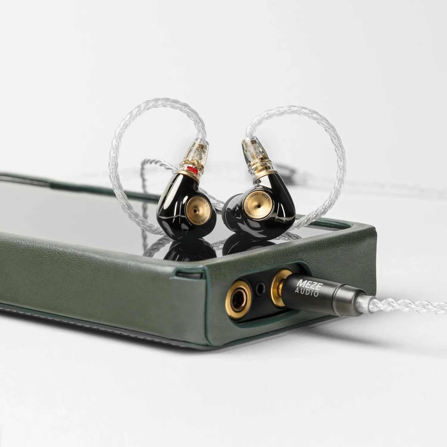 Meze Audio MMCX SILVER-PLATED UPGRADE CABLE all sizes- connected to the Meze Audio Advar best wired earbuds